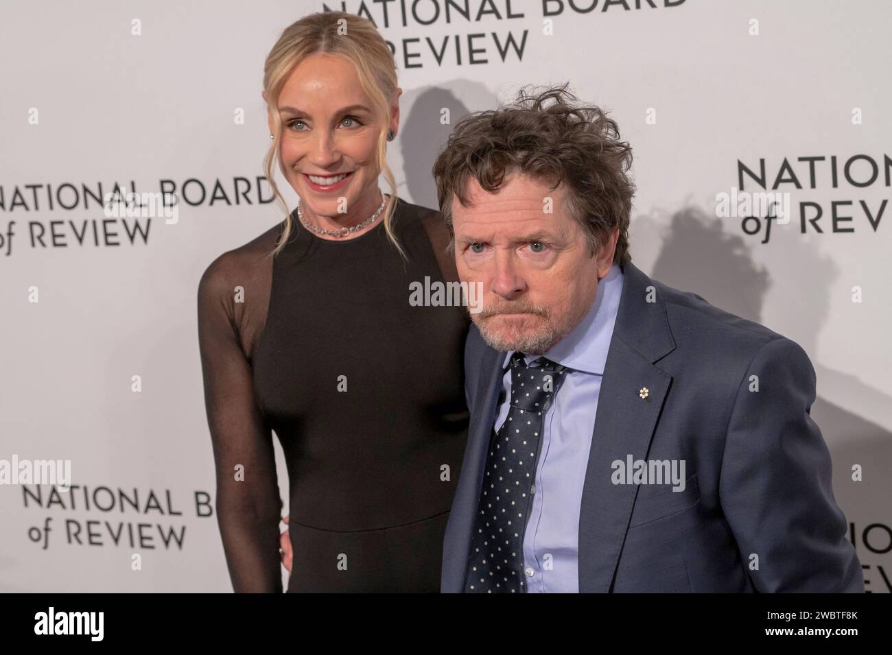 New York, United States. 11th Jan, 2024. Tracy Pollan and Michael J. Fox are attending the 2024