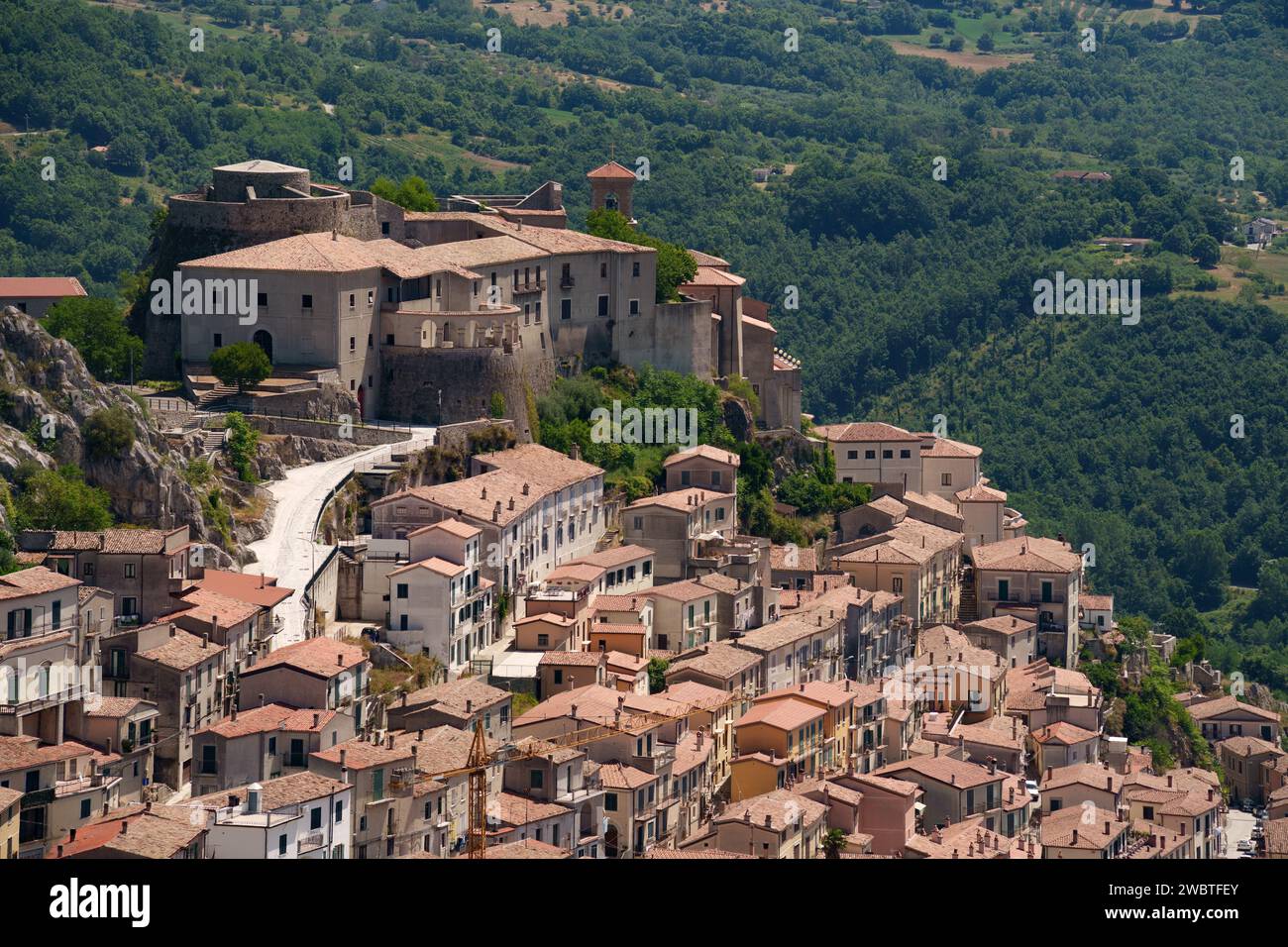 View of Muro Lucano, old town in Potenza province, Basilicata, Italy ...