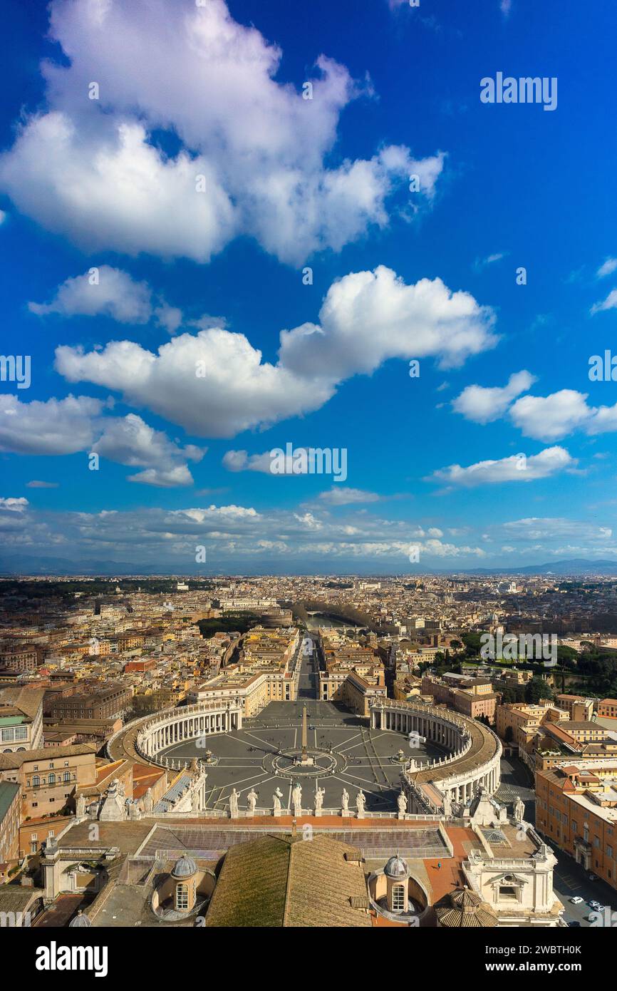 Italy, Rome, Vatican City: aerial photo of St. Peter's Square and the colonnade Stock Photo