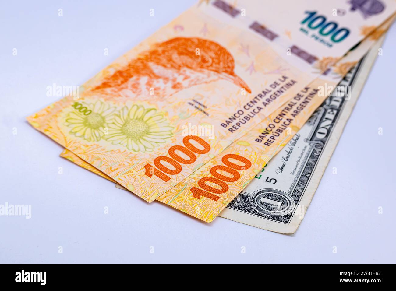 Two Thousand Argentine Pesos And One Dollar Stock Photo Alamy two-thousand-argentine-pesos-and-one-dollar-stock-photo-alamy