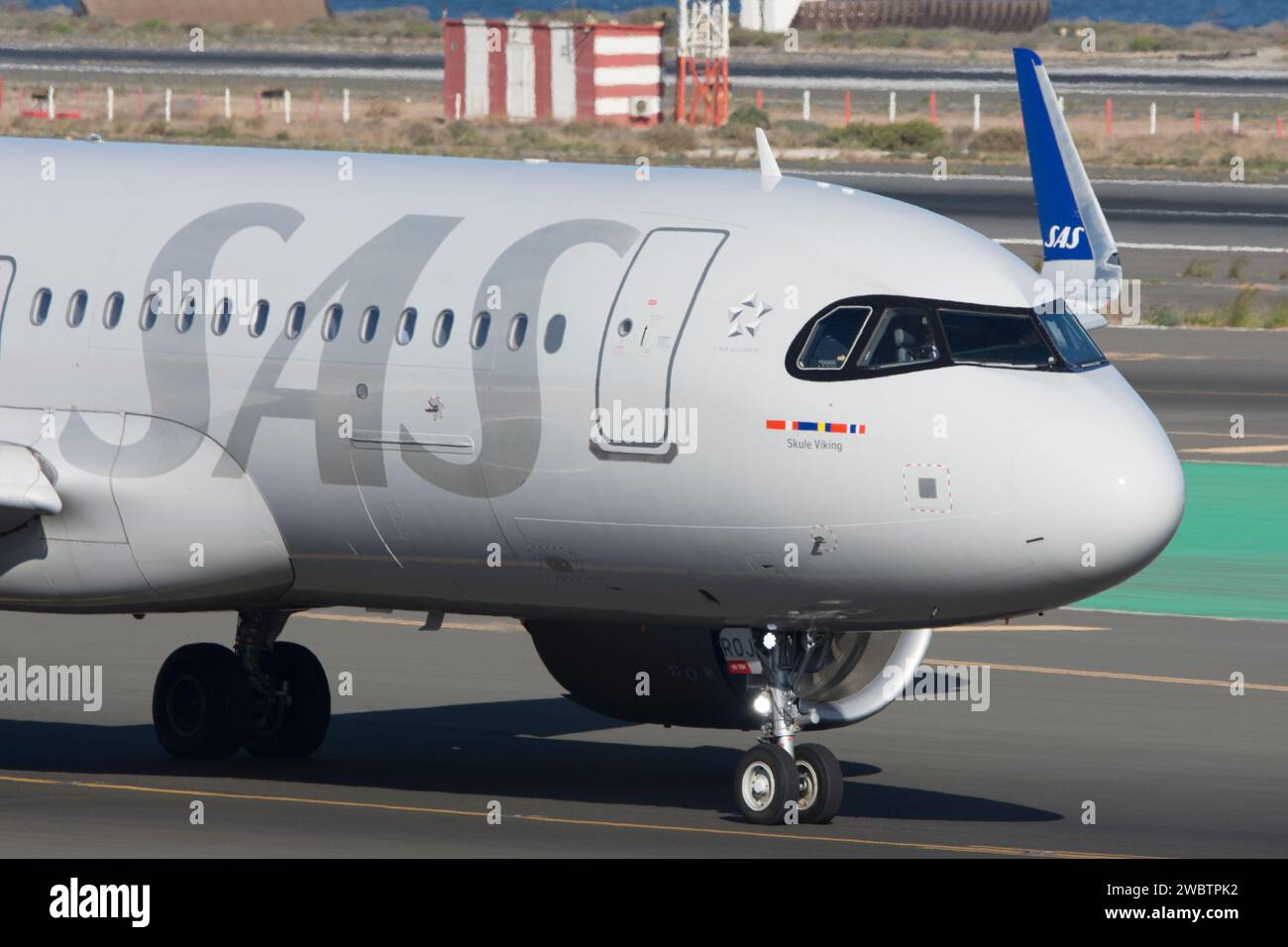Airbus A320 neo airliner of SAS Scandinavian airline Stock Photo