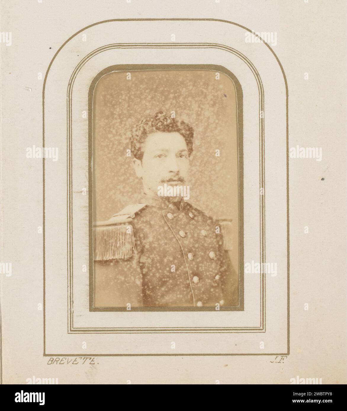 Portrait of a man with mustache in uniform, Eugene Guérin, 1875 1885