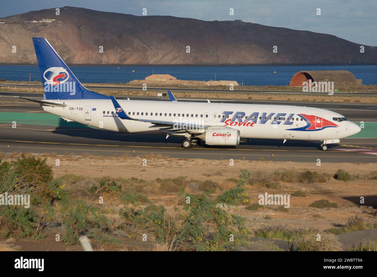 Travel Service Airlines Boeing 737 airliner Stock Photo