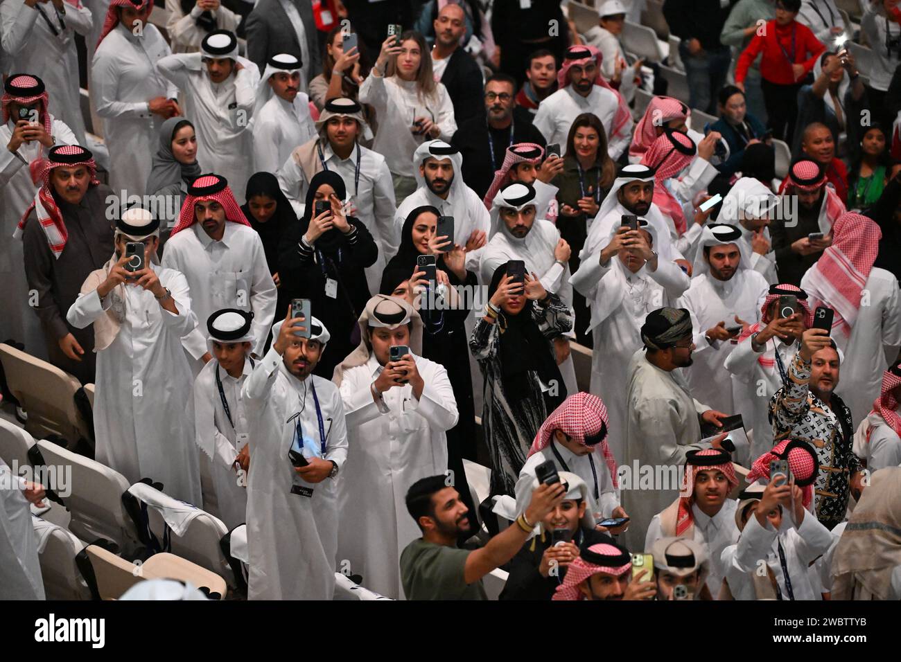 Lusail Qatar 12th Jan 2024 Spectators Take Photos During The Opening Ceremony Prior To The 3656
