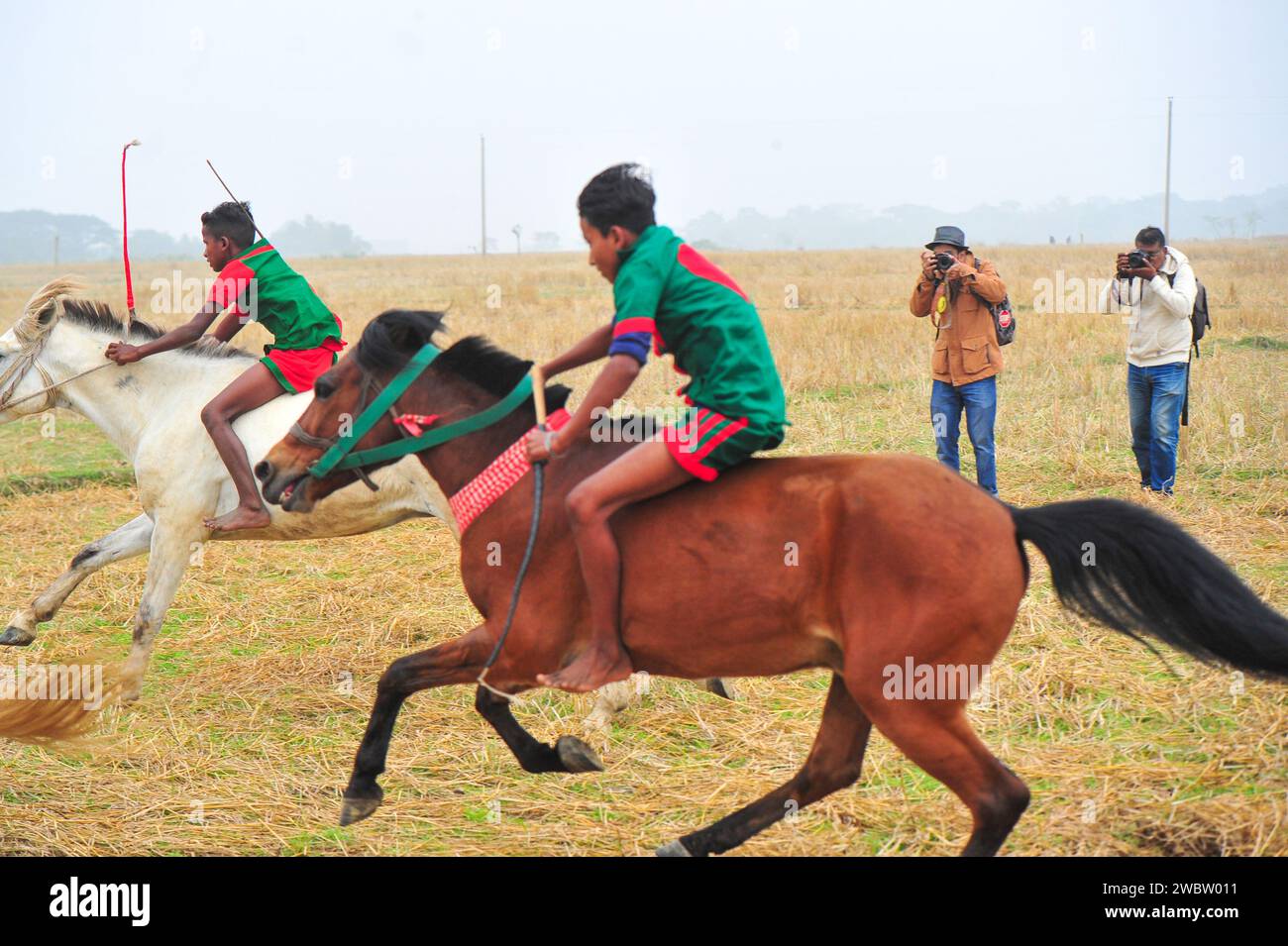 12 January 2024 SylhetBangladesh A rural horse competition was