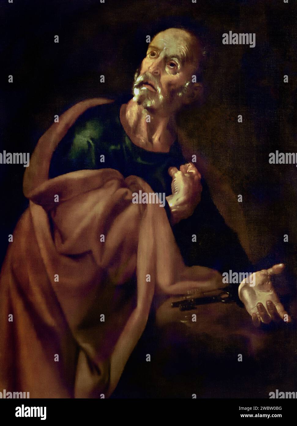 Penitent Saint Peter by Miguel March 1633-1670 Spain Spanish Baroque, Stock Photo