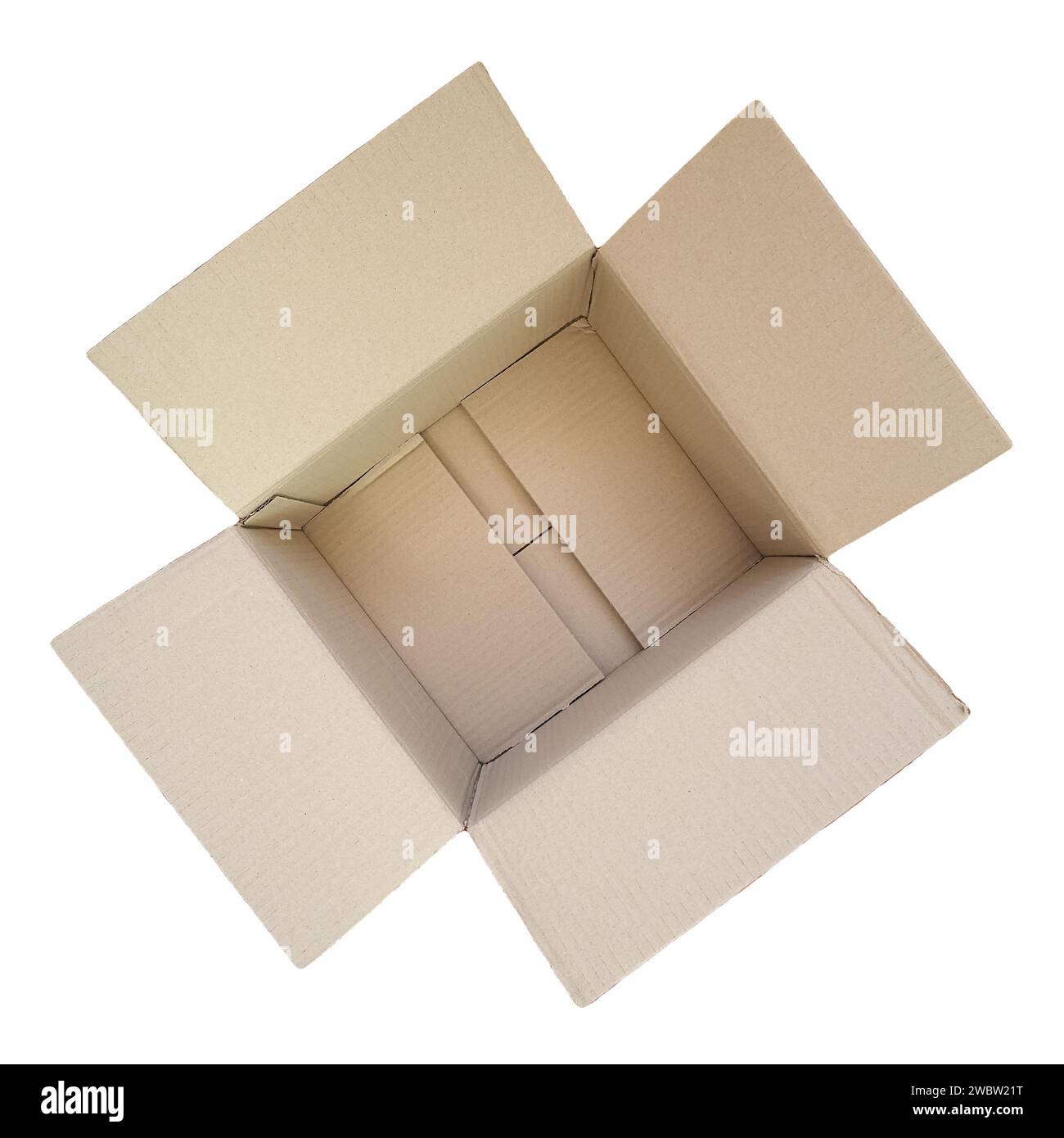 Open Cardboard Box Isolated Over White Background Stock Photo - Alamy