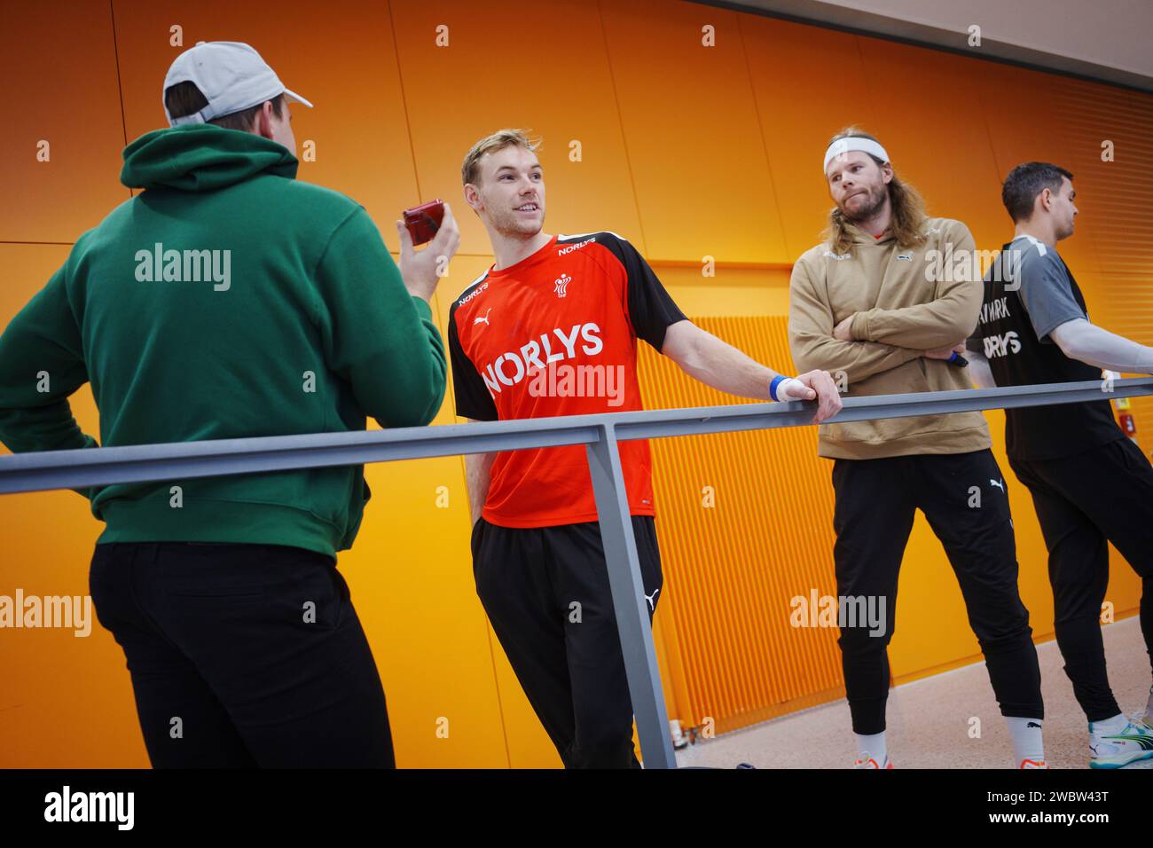 Munich, Germany, 12 January 2024. Denmark's Mathias Gidsel, Mikkel