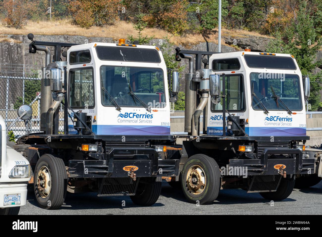 Nanaimo British Columbia Canada, July 23 2023 Pair of Yard Jockey's