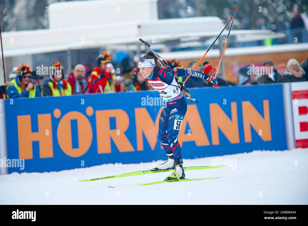RUHPOLDING, GERMANY - 12 JANUARY, 2024: MICHELON Oceane, Women sprint ...