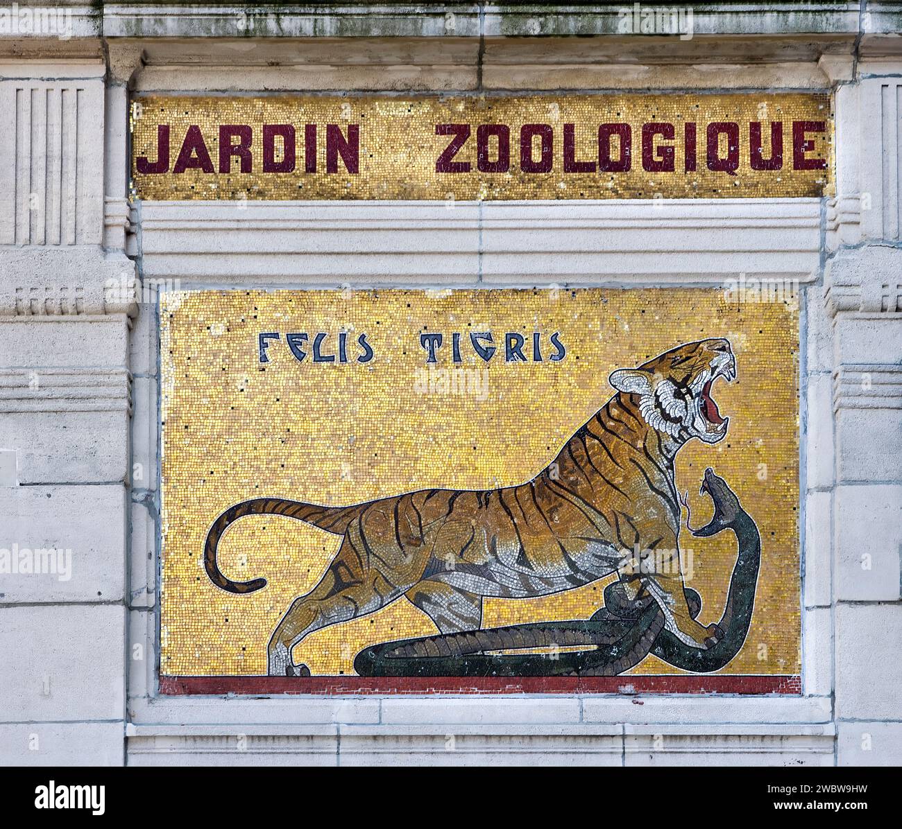 Entrance of the Antwerp Zoo, Koningin Astridplein, Antwerp,  Flanders, Belgium, Europe Stock Photo