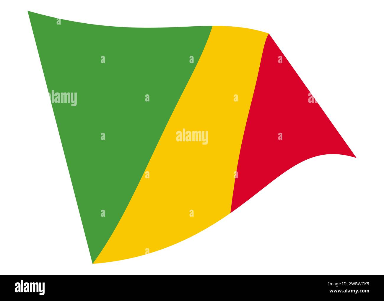 Congo waving flag 3d illustration isolated on white with clipping path ...