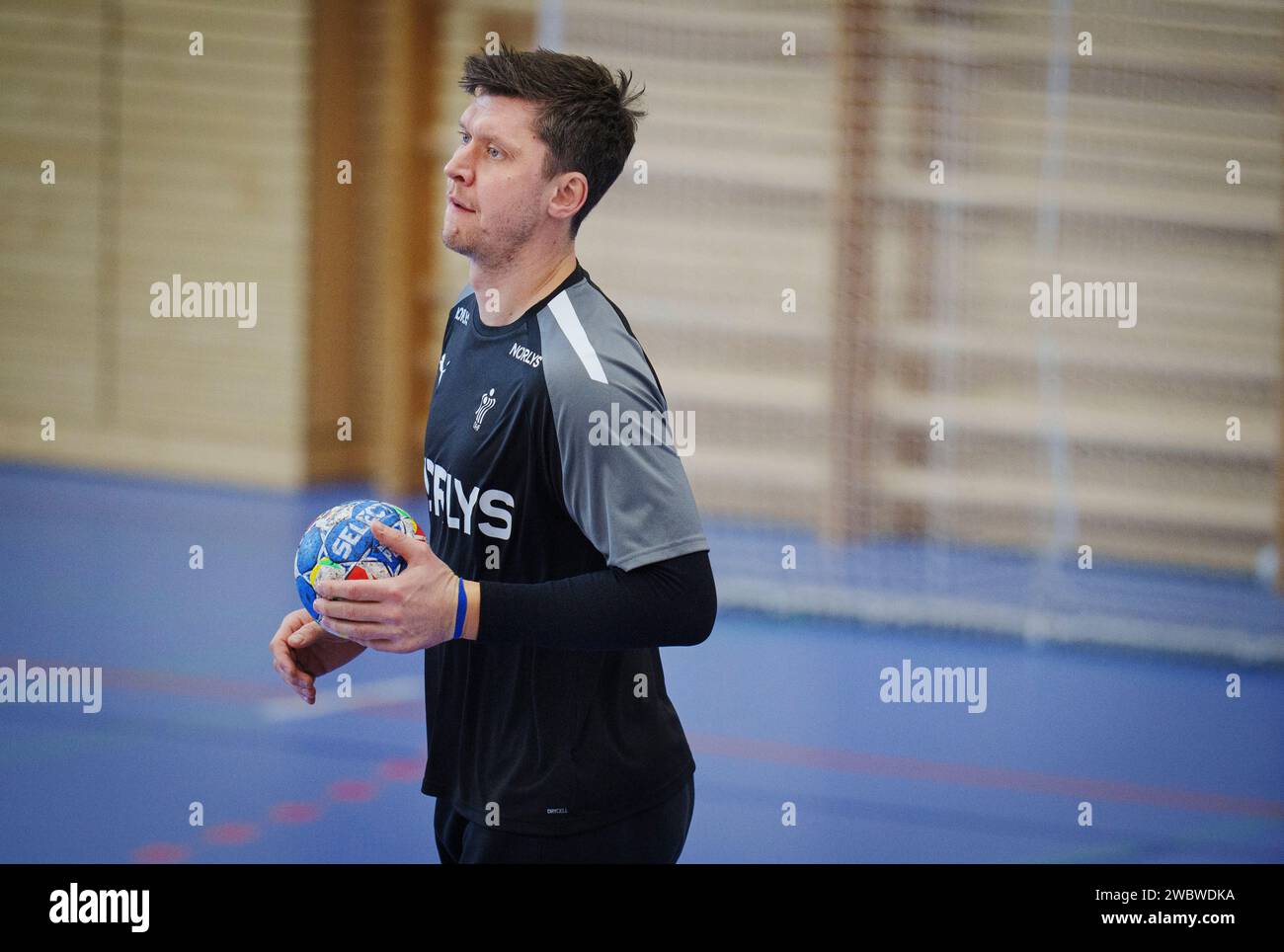 Niklas Landin during the national handball team's training and press