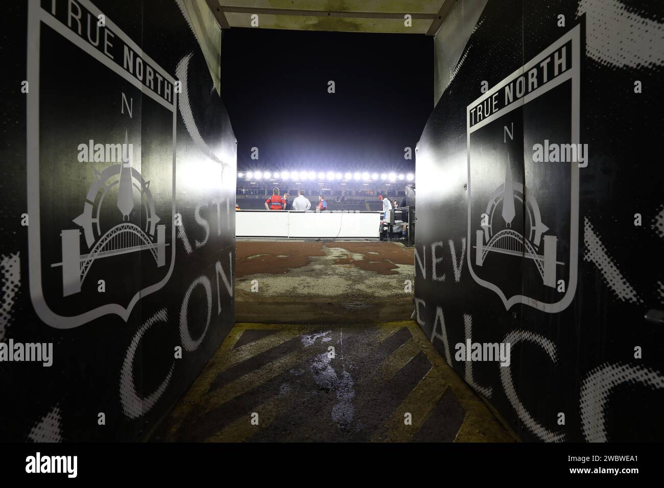 Newcastle, UK. 12th Jan, 2024. A general view of the tunnel before the European Rugby Challenge Cup match between Newcastle Falcons and Benetton Rugby at Kingston Park, Newcastle on Friday 12th January 2024. (Photo: Chris Lishman | MI News) Credit: MI News & Sport /Alamy Live News Stock Photo