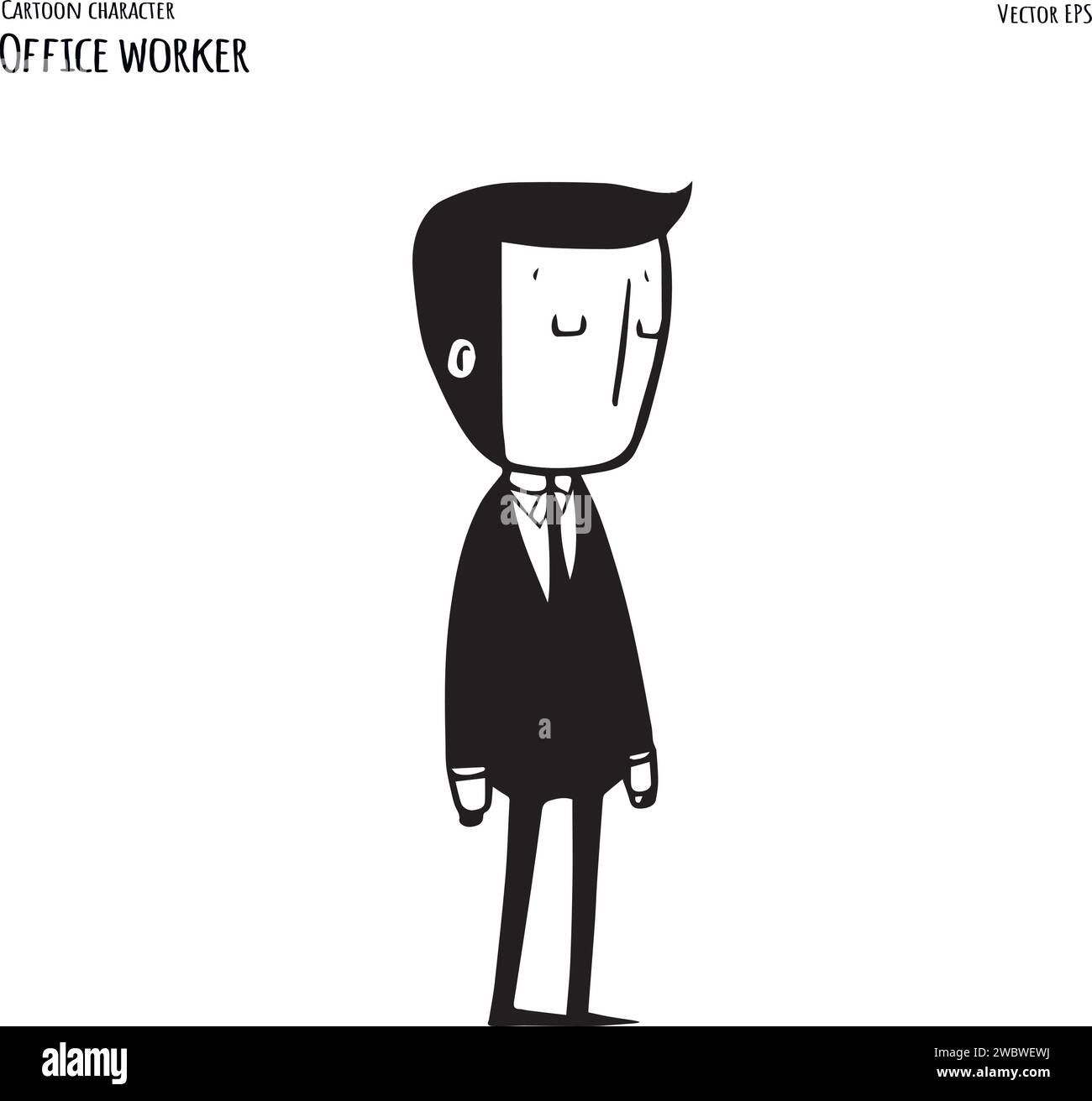 Office workers cartoon Black and White Stock Photos & Images - Alamy