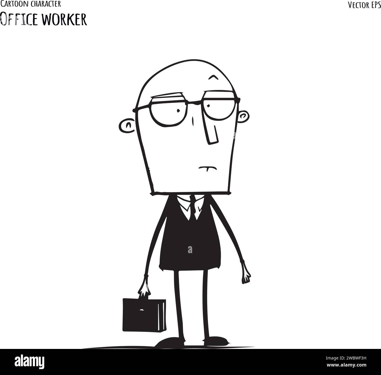 Office workers cartoon Black and White Stock Photos & Images - Alamy