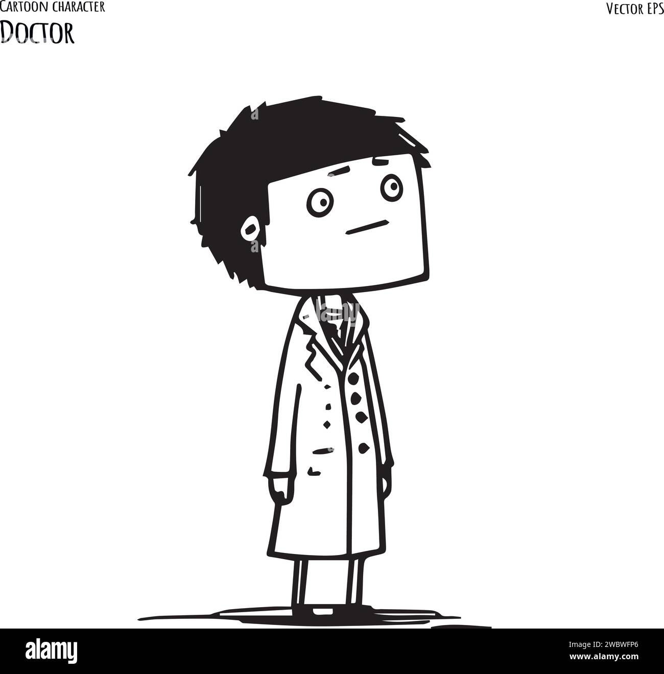 Cartoon figure medical doctor Black and White Stock Photos & Images - Alamy