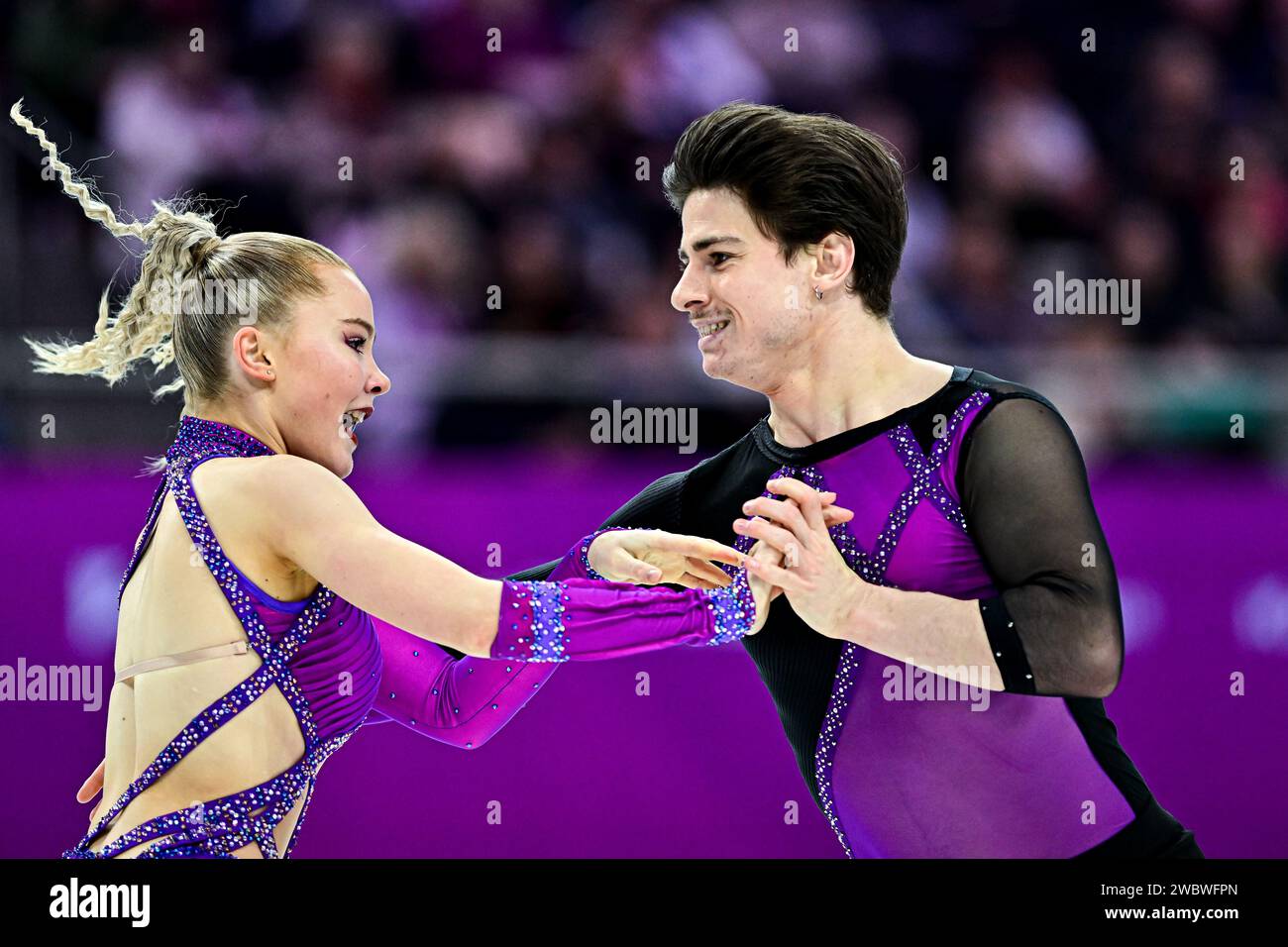 Loicia DEMOUGEOT & Theo LE MERCIER (FRA), during Ice Dance Rhythm Dance