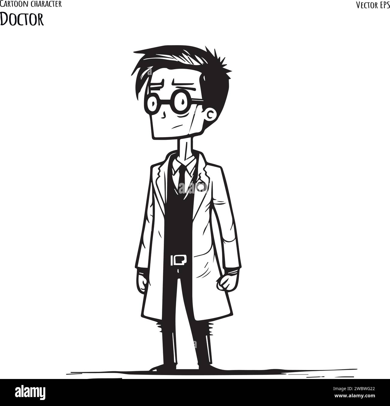 Cartoon figure medical doctor Black and White Stock Photos & Images - Alamy
