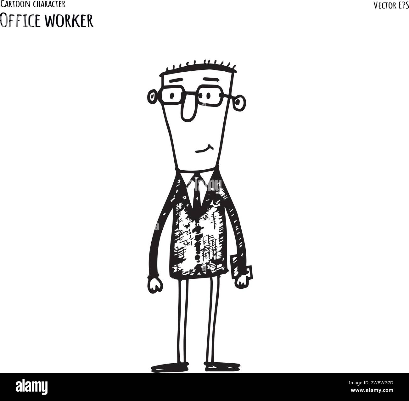 Office workers cartoon Black and White Stock Photos & Images - Alamy