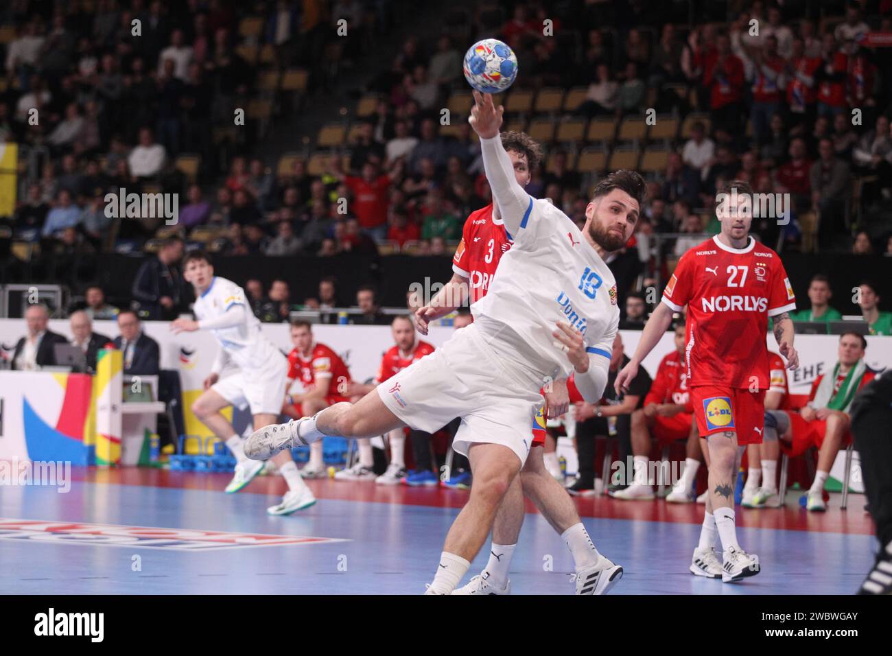 MUNICH, Germany. , . 18 REICHL Vit in action during the Men's European