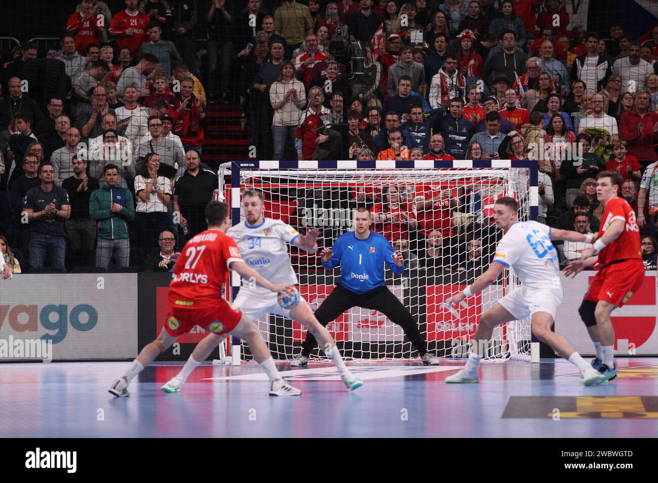 MUNICH, Germany. , . Danish player 27 Damgaard Nielsen, Michael vs CZE