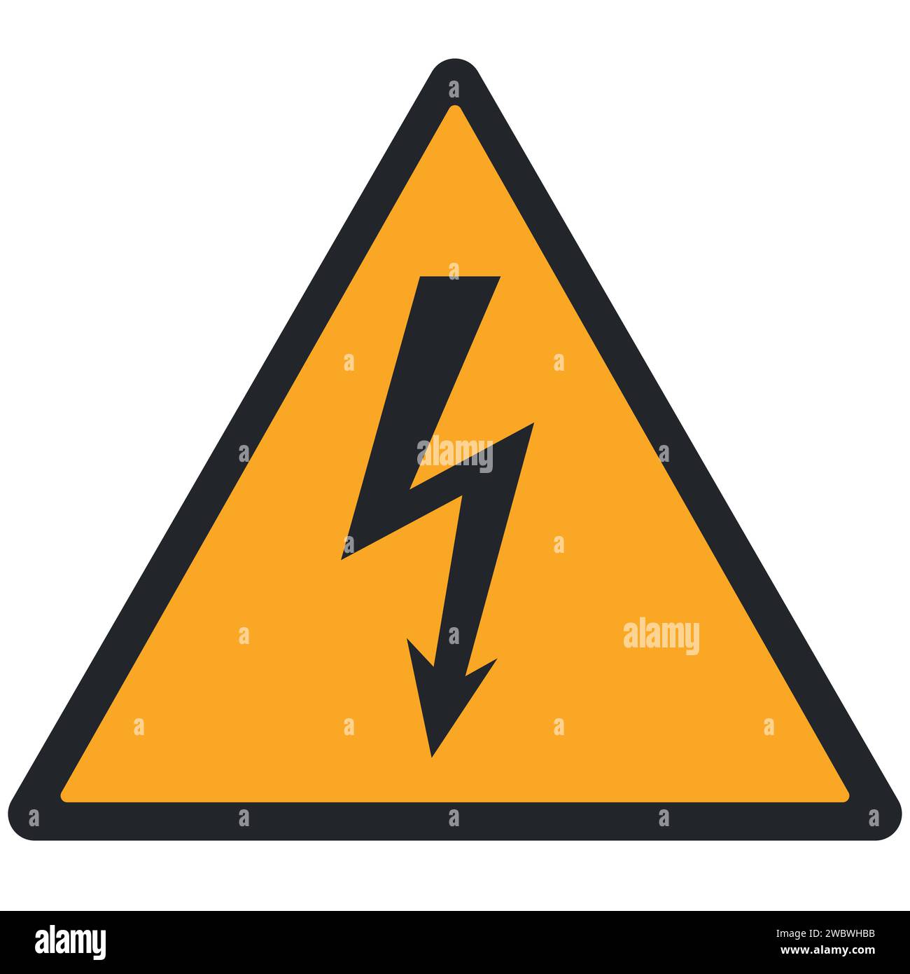 WARNING PICTOGRAM, ELECTRICAL RISK ISO 7010 - W012 Stock Vector