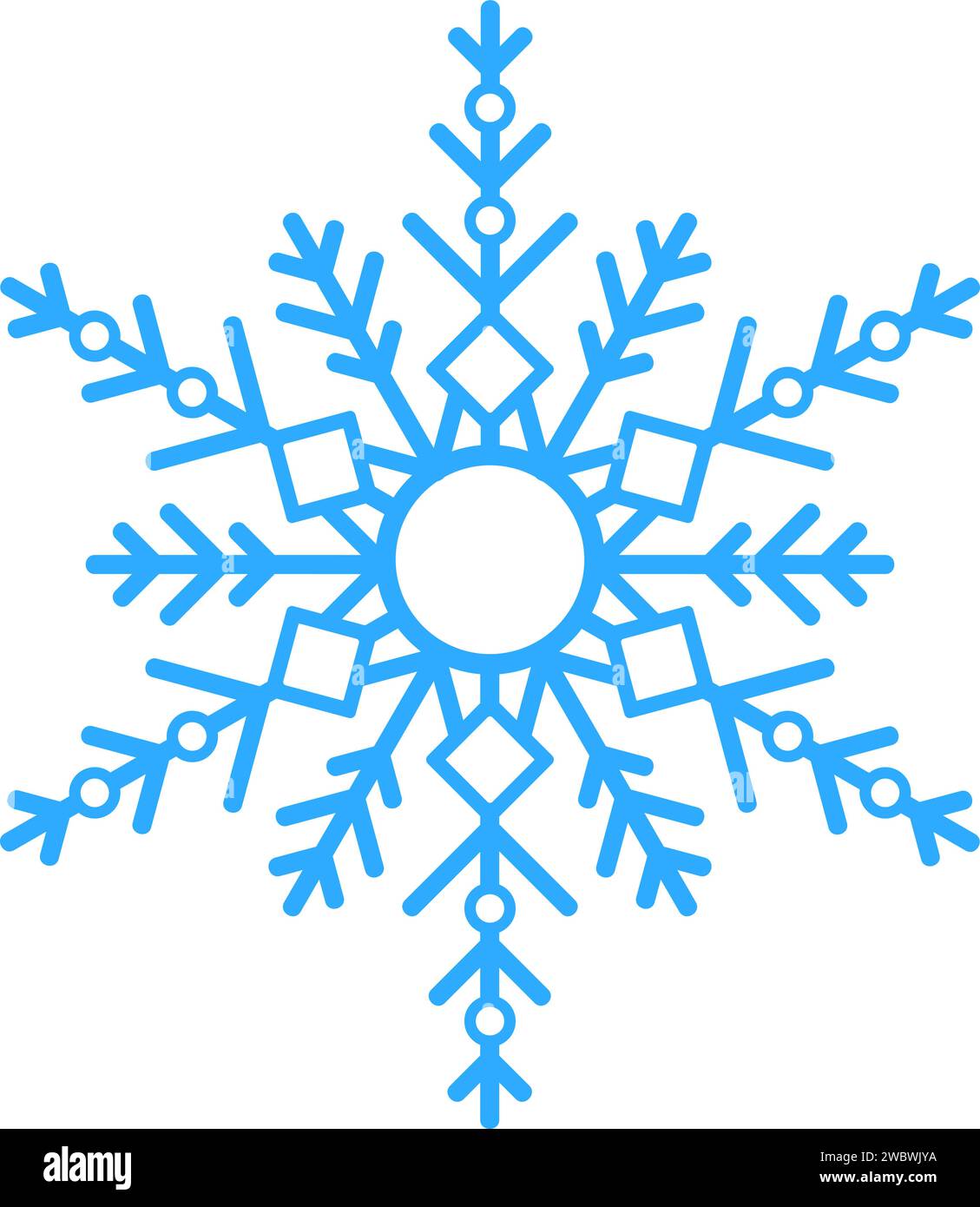 Blue snowflakes on white background. Vector illustration Stock Vector ...