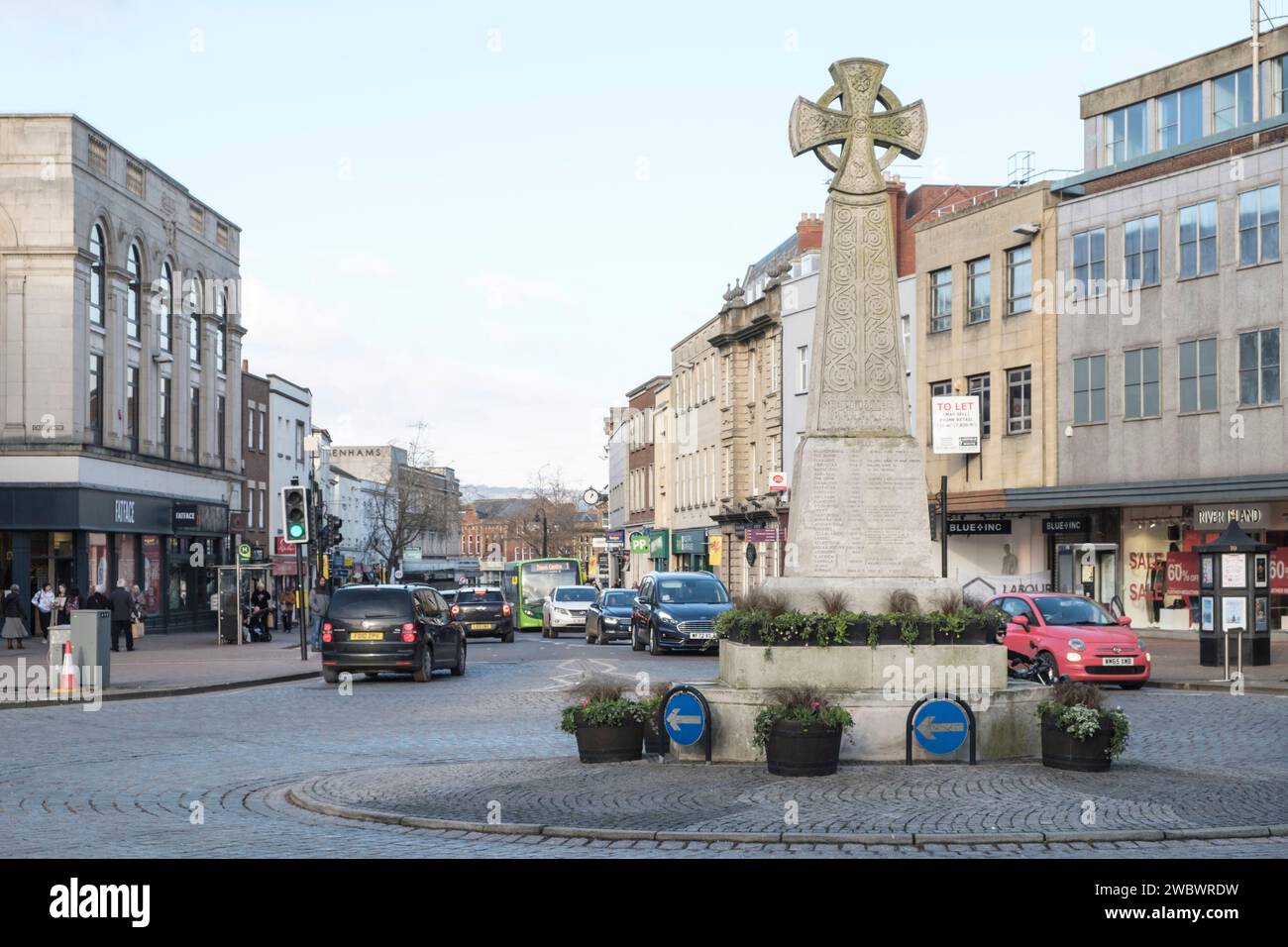 Around Taunton county town of somerset UK. The town centre and war memorial Stock Photo