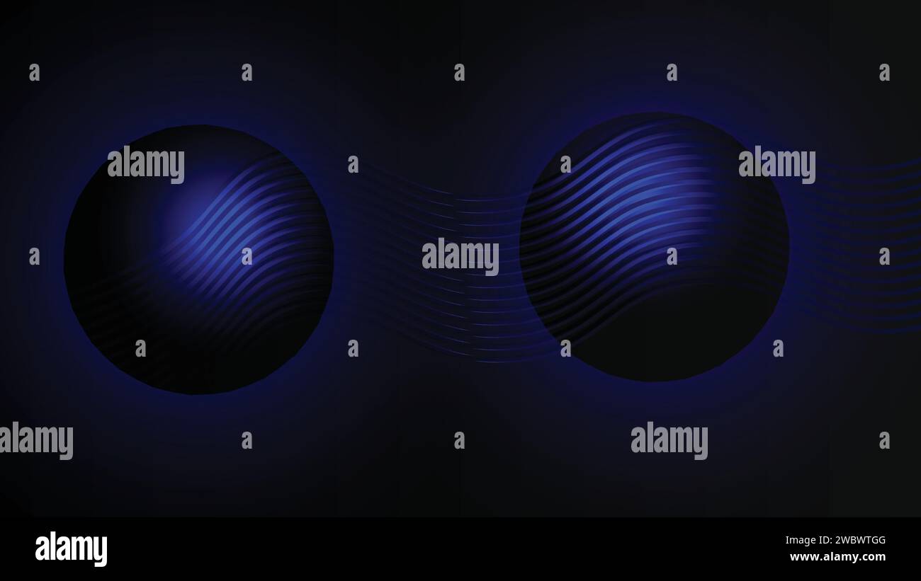 Abstract technology futuristic digital concept dot pattern with lighting glowing particles on a dark blue background Stock Vector