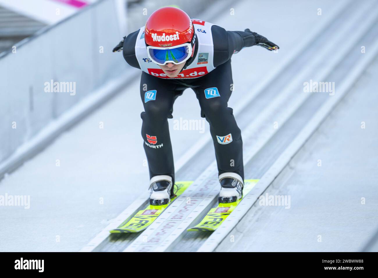 Weber Terence of Germany competes during the Men?s Ski Jumping HS 106at the Fis Nordic Combined World Cup in Oberstdorf on January 122024 Stock Photo