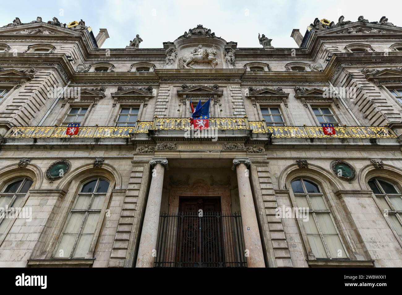 Hotel de Ville of Lyon, France. The city hall of Lyon, France, and one ...