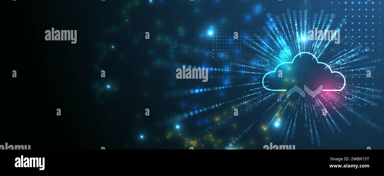 Modern cloud technology. Integrated digital web concept background ...