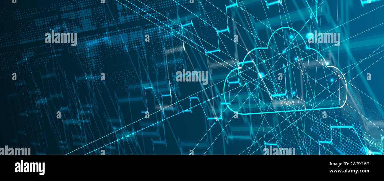 Modern cloud technology. Integrated digital web concept background ...