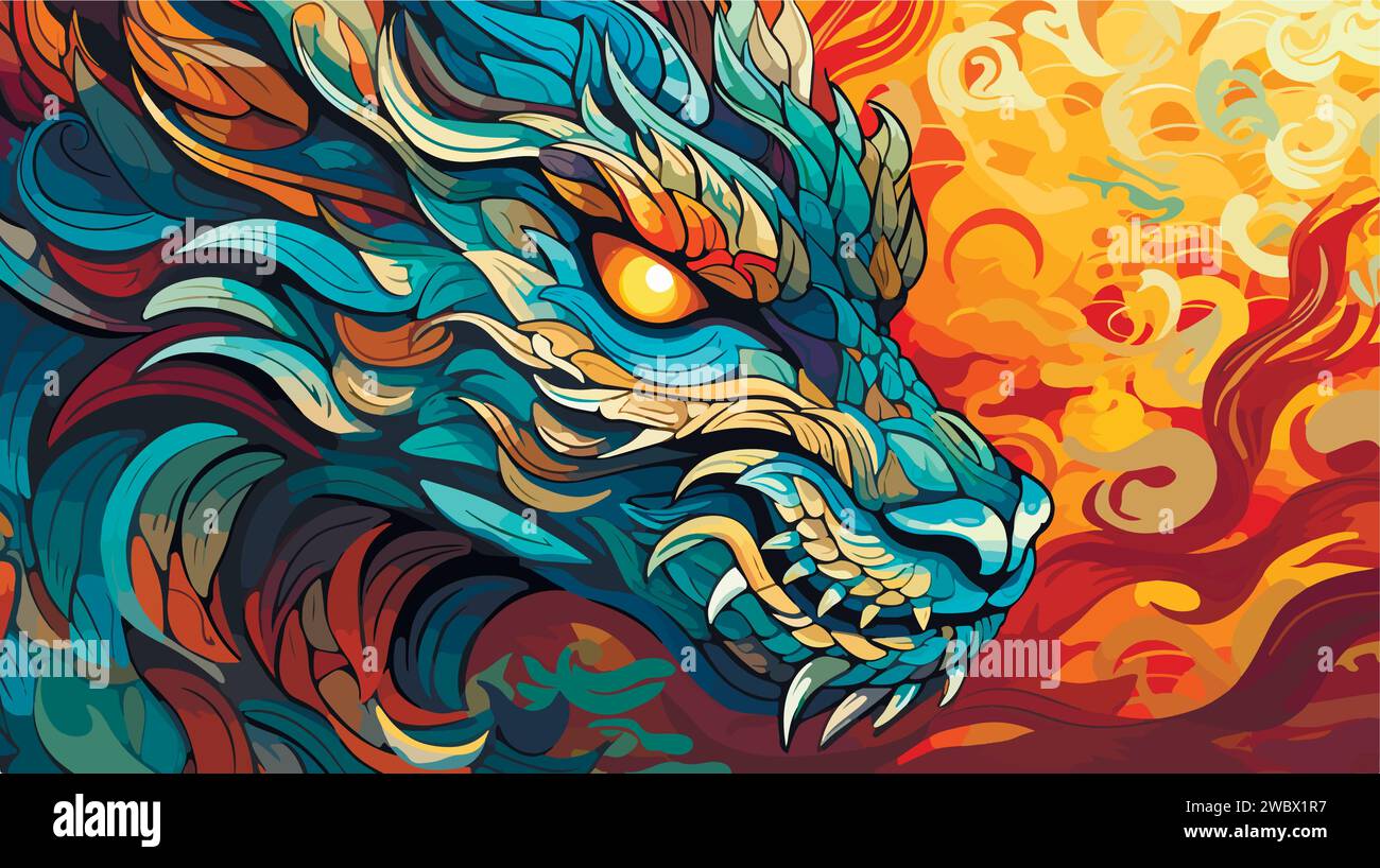 Dragon Color Pattern Scary dragon background Stock Vector Images - Alamy