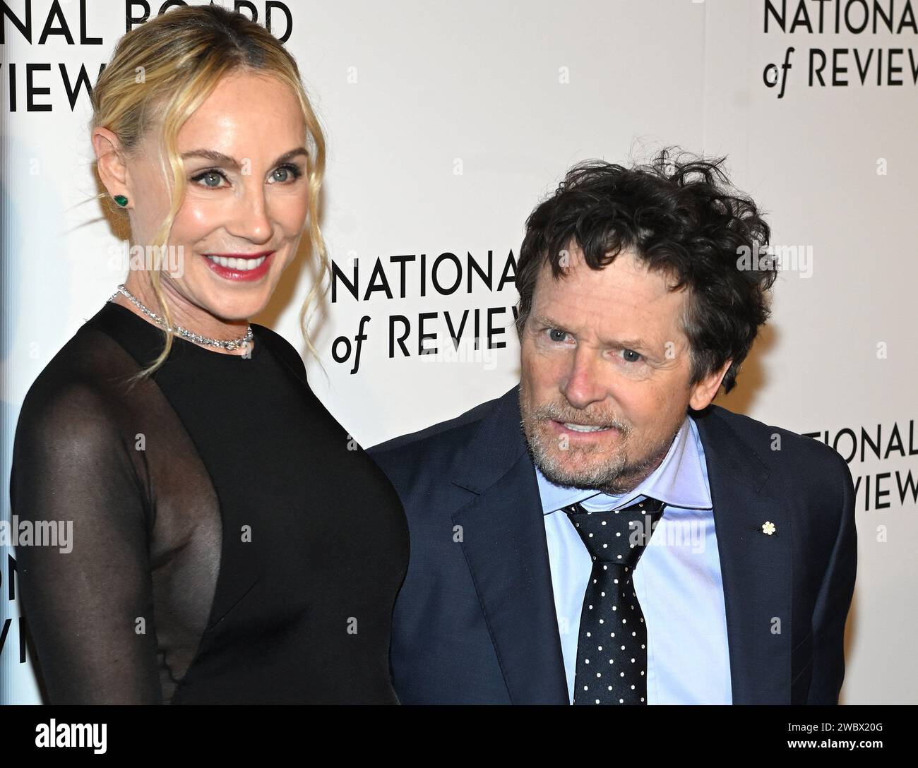 New York, USA. 12th Jan, 2024. Tracy Pollan and Michael J. Fox attends ...