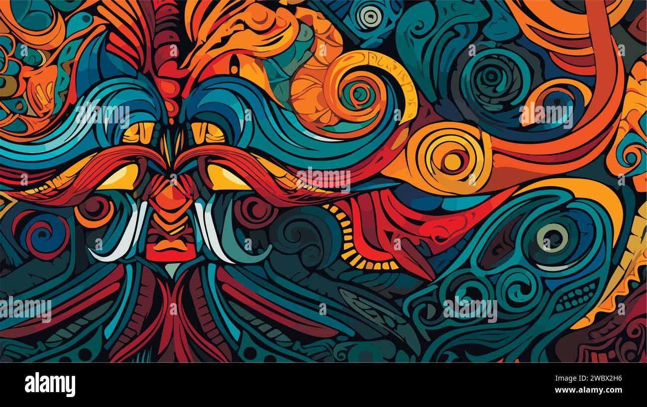 Abstract Warrior Pattern Viking illustration patterns hi-res stock photography and images - Alamy
