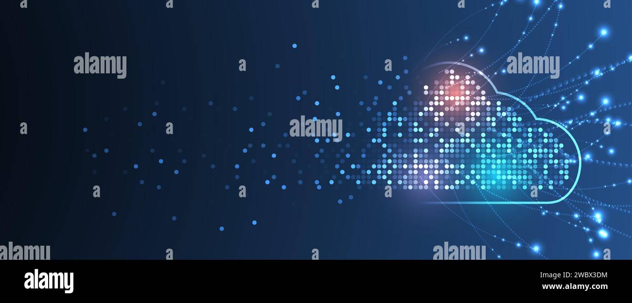 Modern cloud technology. Integrated digital web concept background ...