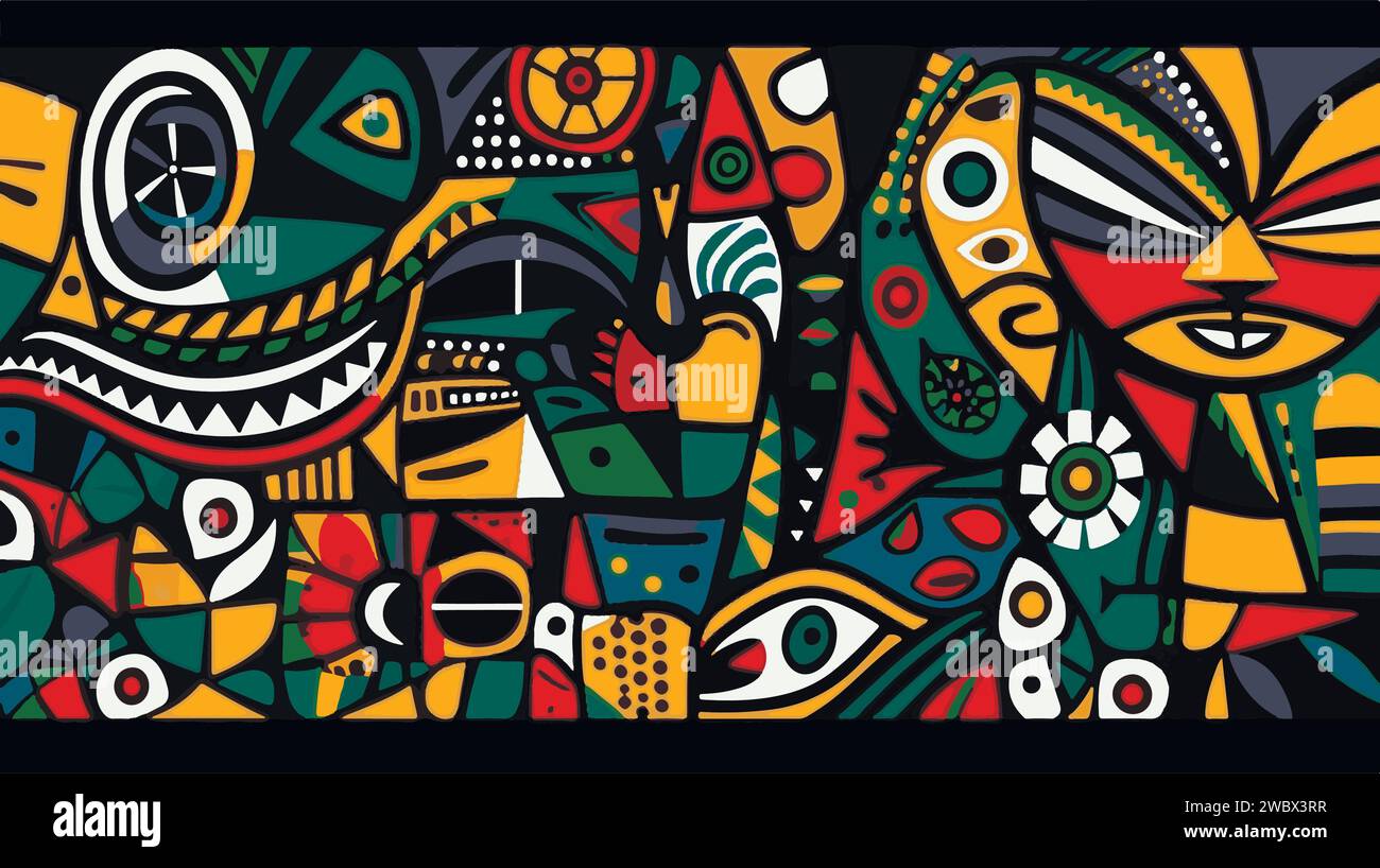 Abstract pattern in native African style. Vector illustration ...
