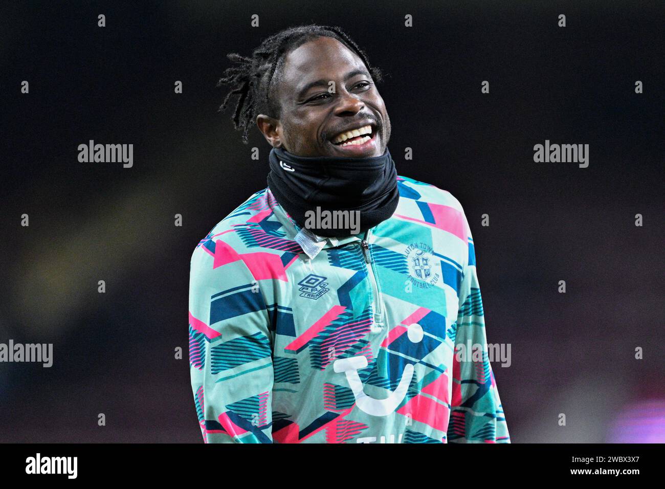 Burnley, UK. 12th Jan, 2024. Pelly Ruddock Mpanzu of Luton Town during ...