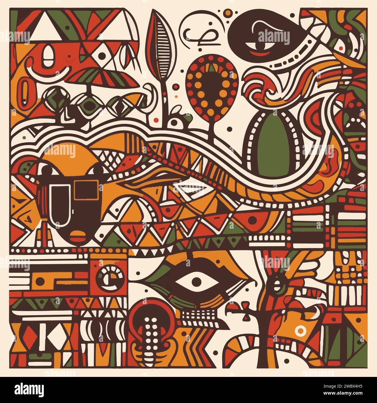 Abstract pattern in native African style. Vector illustration ...