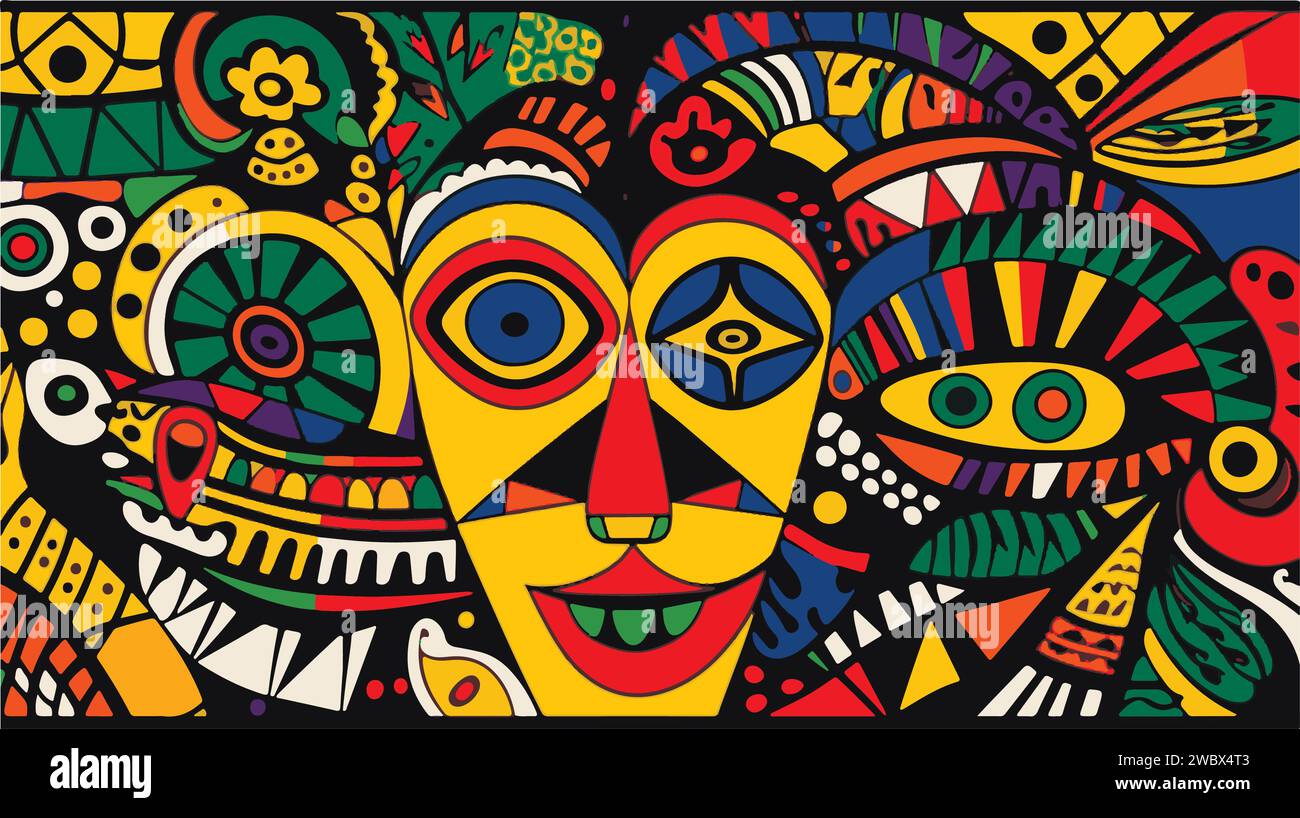 Abstract pattern in native African style. Vector illustration ...