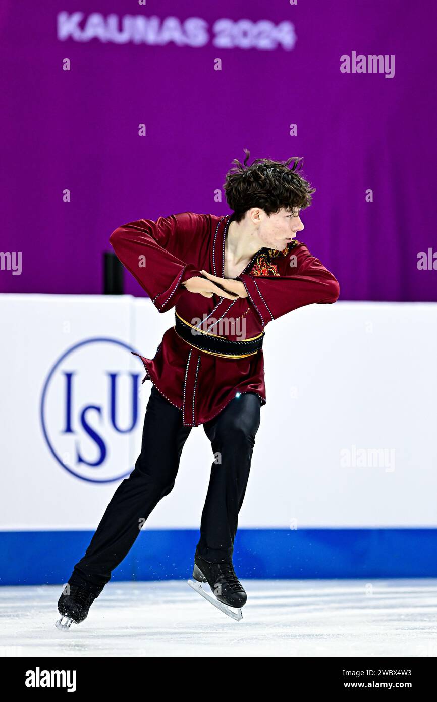 Makar SUNTSEV (FIN), during Men Free Skating, at the ISU European
