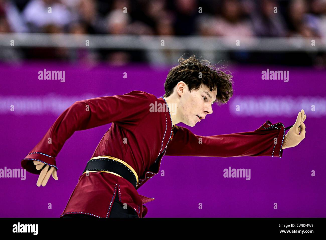 Makar SUNTSEV (FIN), during Men Free Skating, at the ISU European Figure Skating Championships