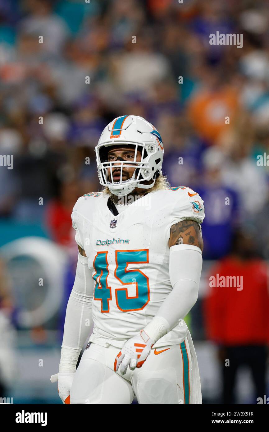 Miami Dolphins linebacker Duke Riley (45) during the NFL Regular Season ...