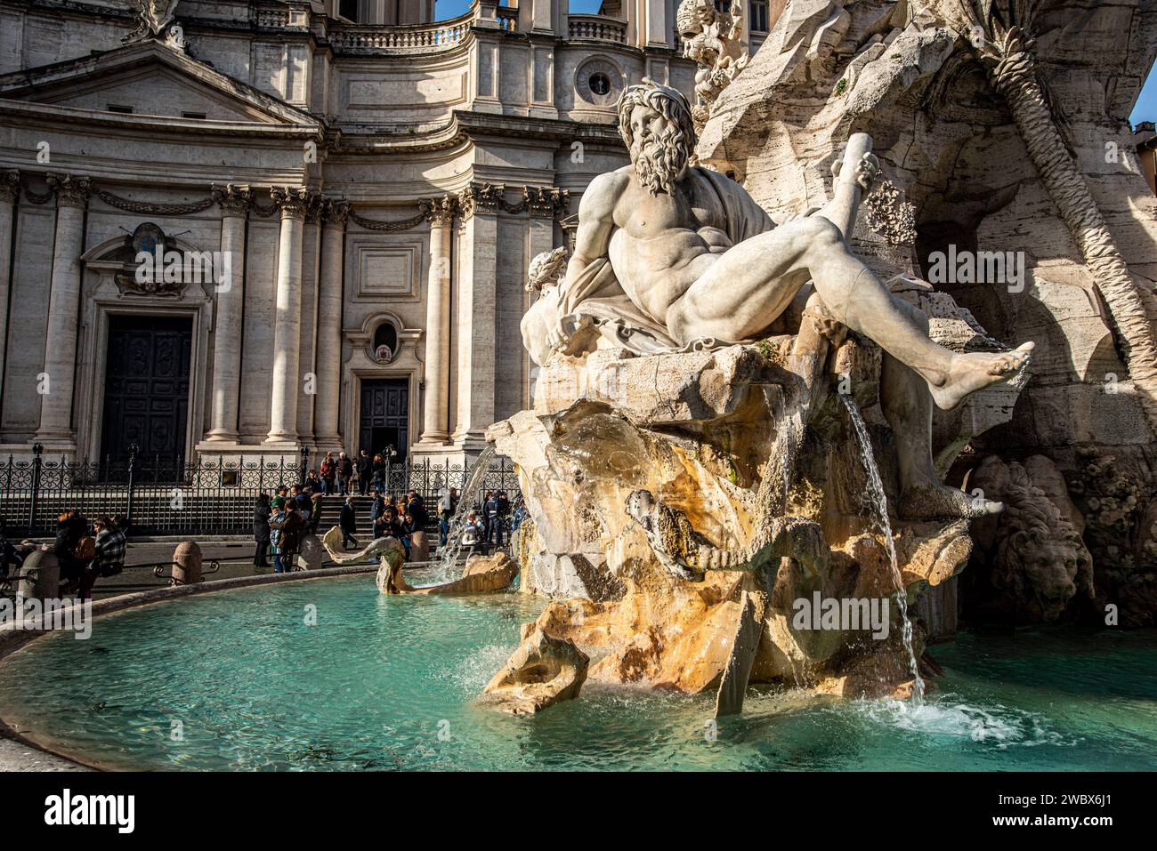 Fountain of the Four Rivers, Piazza Navona, Rome, Italy Stock Photo - Alamy