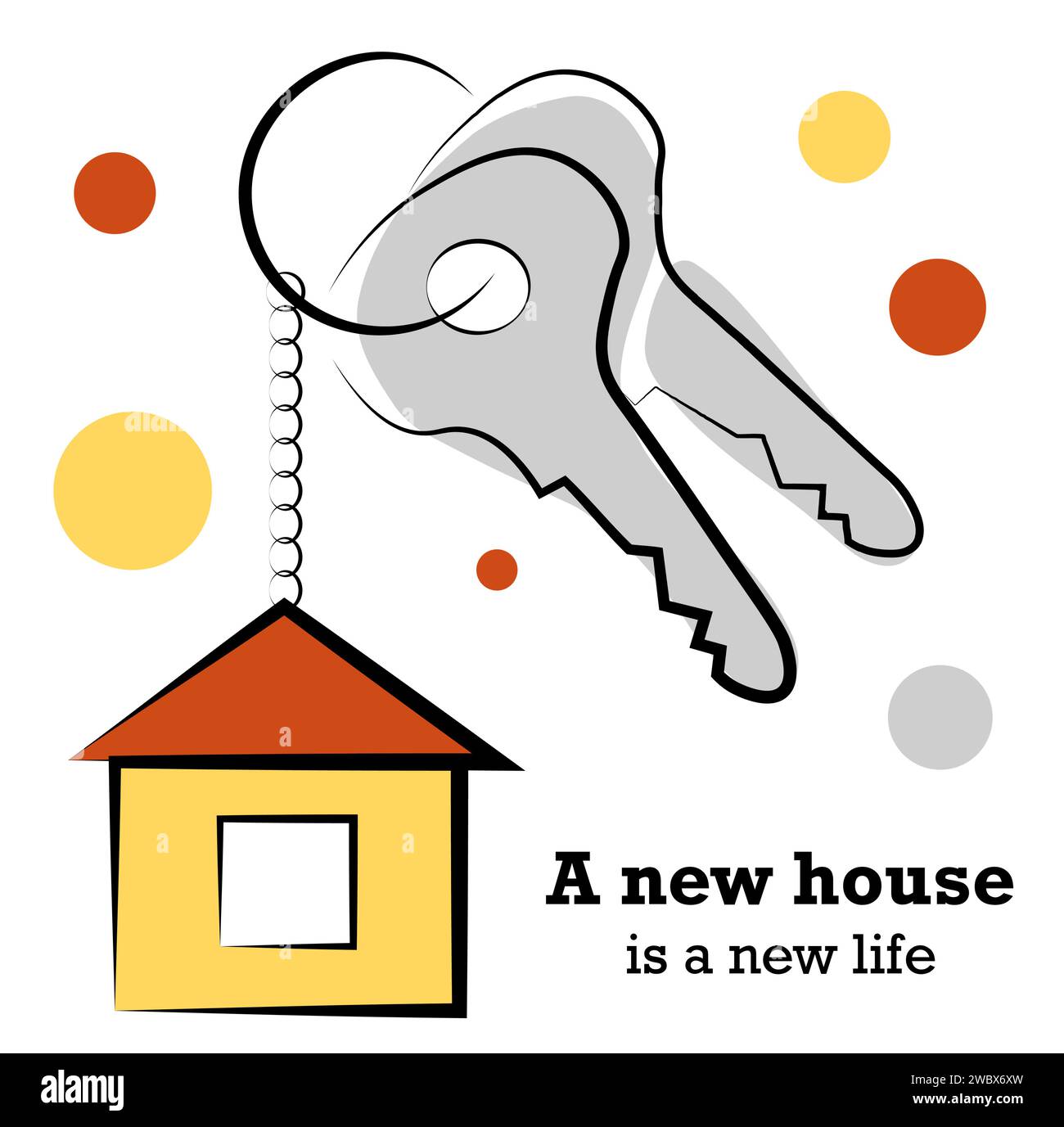 House keys keyring on Stock Vector Images - Alamy