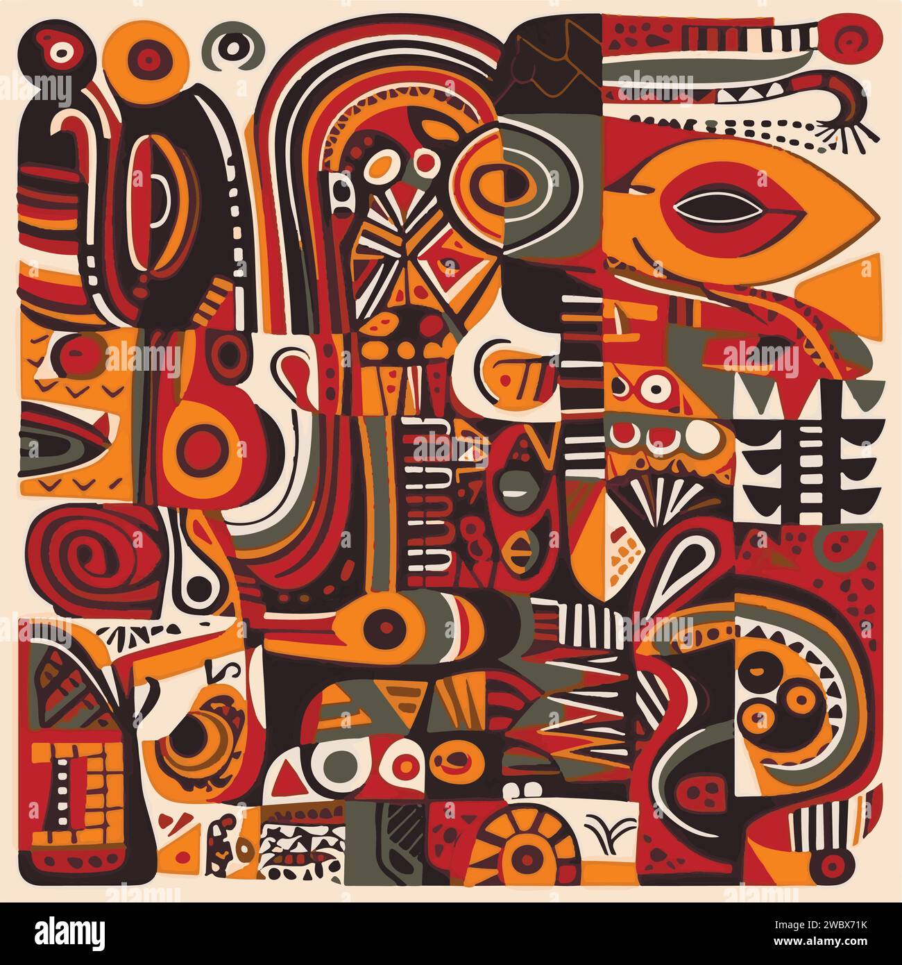 Abstract pattern in native African style. Vector illustration