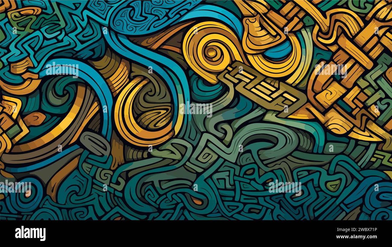 Abstract beautiful colored vector celtic knot patterns. Seamless celtic
