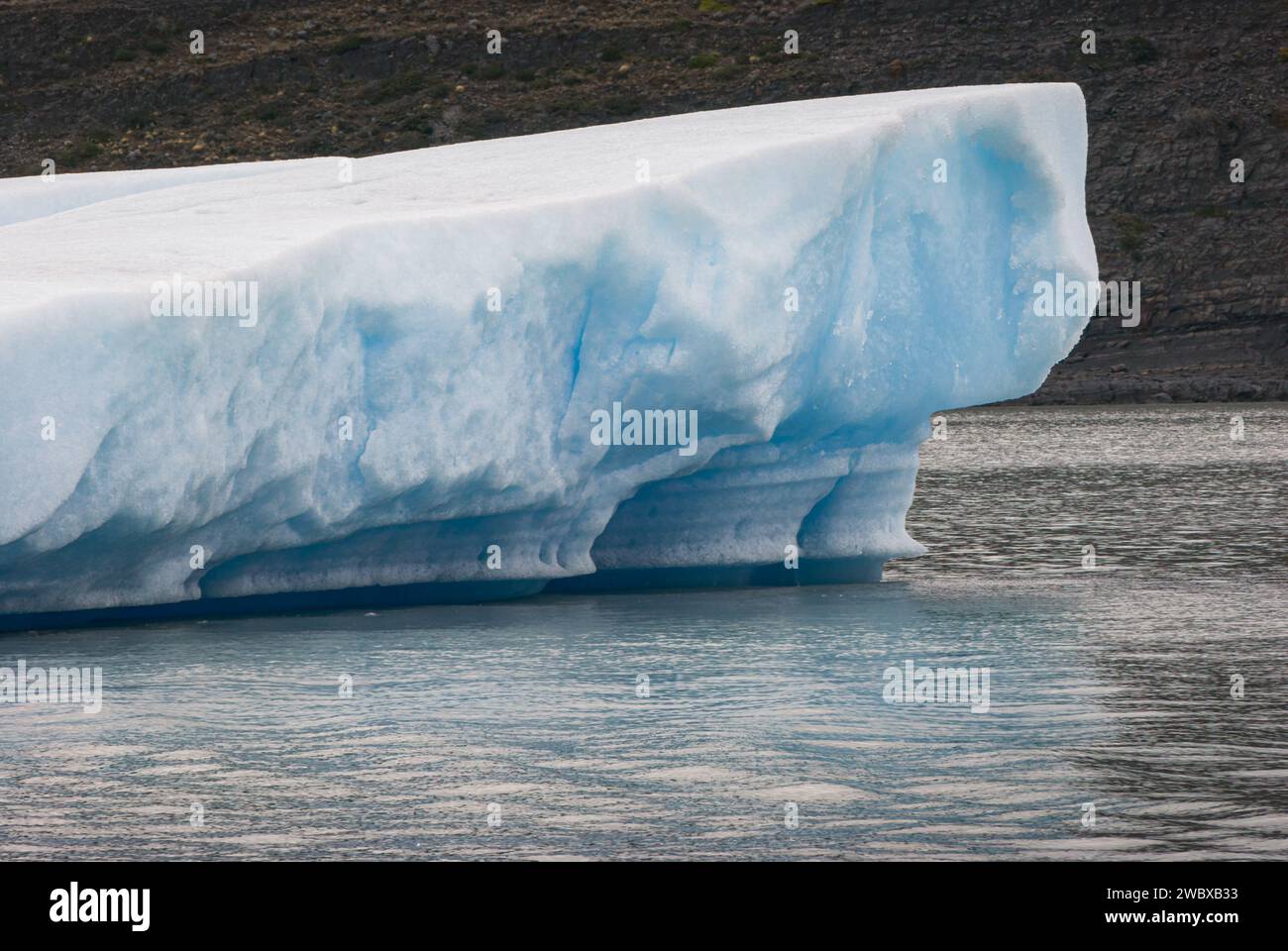 An iceberg floating on Argentino Lake near the Upsala glacier (El ...